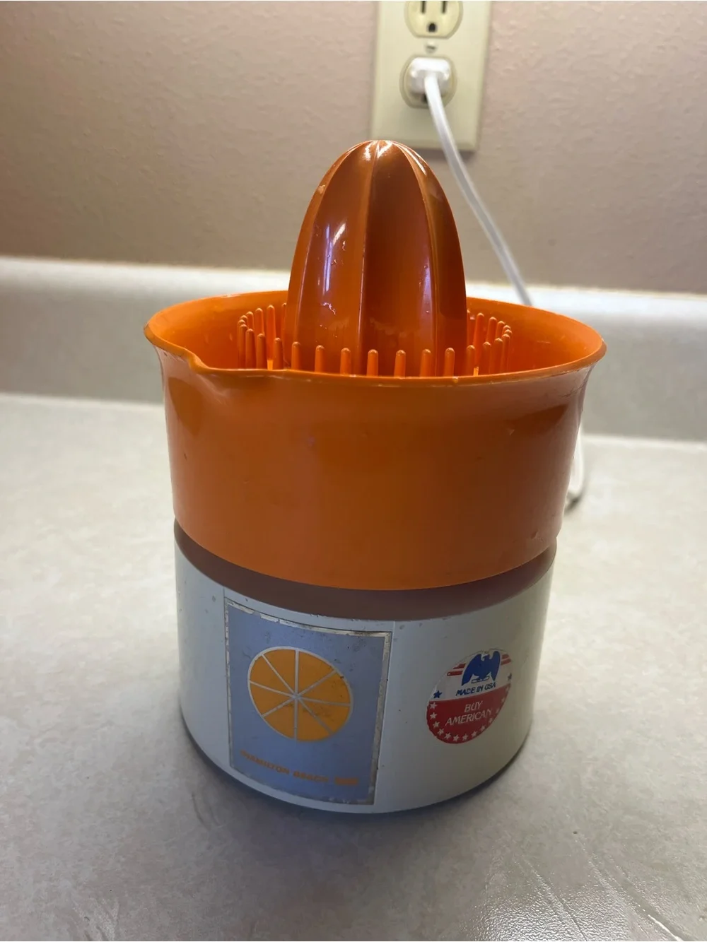 Vintage Orange Electric Citrus Juicer Hamilton Beach Scovill